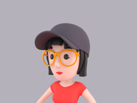 Cartoon Female Character Rigged 083 3D Model