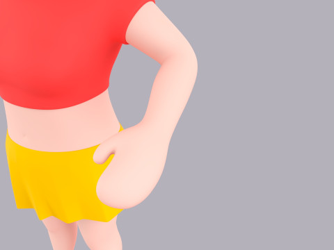 Cartoon Female Character Rigged 083 3D Model