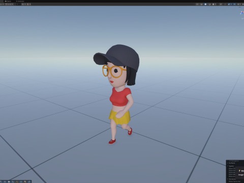 Cartoon Female Character Rigged 083 3D Model