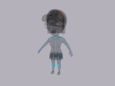 Cartoon Female Character Rigged 083 3D Model