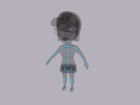 Cartoon Female Character Rigged 083 3D Model