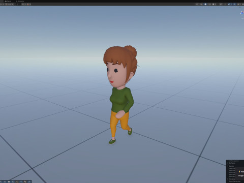 Cartoon Female Character Rigged 084 Model 3D