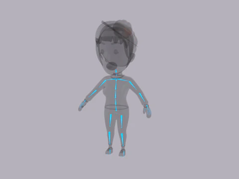 Cartoon Female Character Rigged 084 3D Model