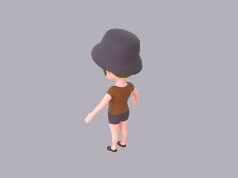 Cartoon Female Character Rigged 085 3D मॉडल