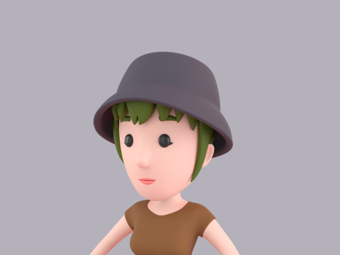 Cartoon Female Character Rigged 085 3D मॉडल