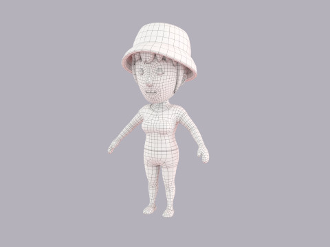 Cartoon Female Character Rigged 085 3D मॉडल