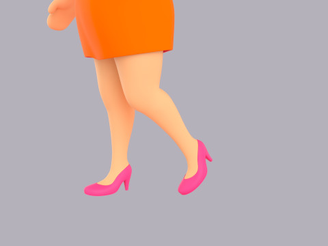 Cartoon Female Character Rigged 086 3D 모델