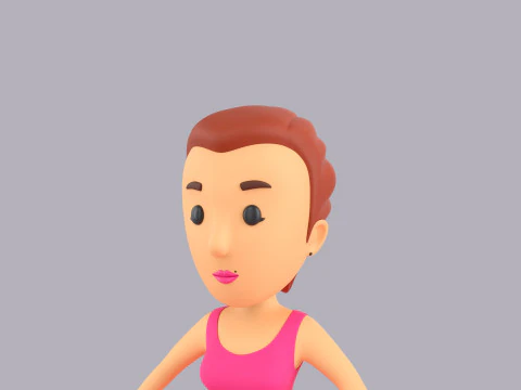 Cartoon Female Character Rigged 086 3D Model