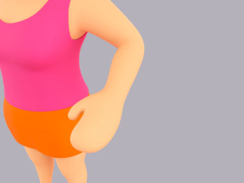 Cartoon Female Character Rigged 086 3D Model