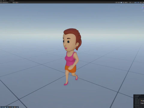 Cartoon Female Character Rigged 086 3D Model