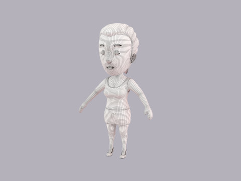 Cartoon Female Character Rigged 086 3D 모델