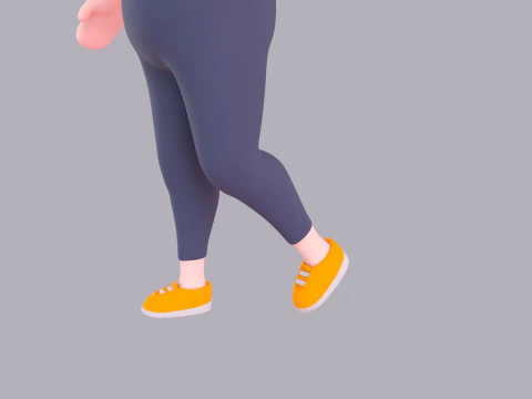 Cartoon Female Character Rigged 087 3D Model