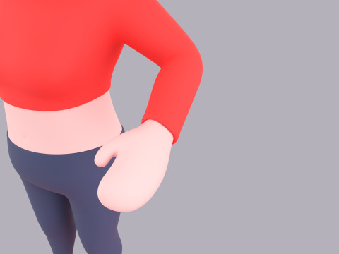 Cartoon Female Character Rigged 087 3D Model