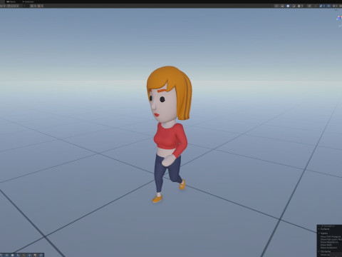 Cartoon Female Character Rigged 087 3D Model