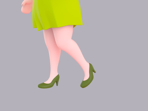 Cartoon Female Character Rigged 088 3D Model