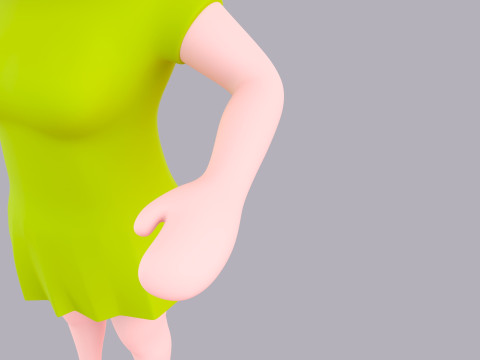 Cartoon Female Character Rigged 088 3D Model