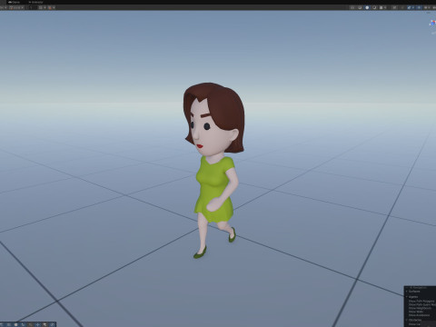 Cartoon Female Character Rigged 088 3D Model