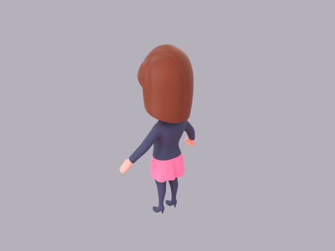 Cartoon Female Character Rigged 089 3D Model