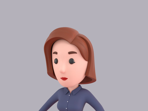 Cartoon Female Character Rigged 089 3D Model