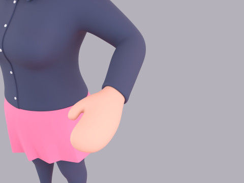 Cartoon Female Character Rigged 089 3D Model