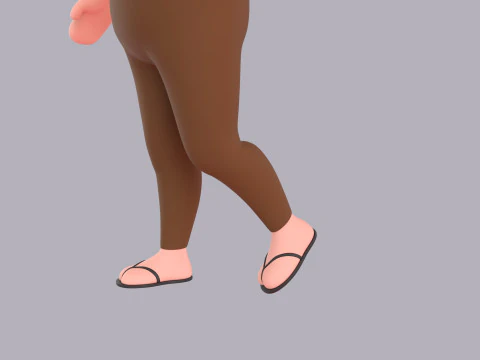 Cartoon Female Character Rigged 090 3D Model