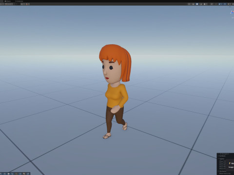 Cartoon Female Character Rigged 090 3D Model