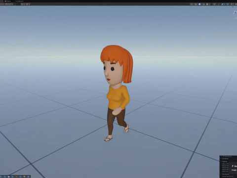 Cartoon Female Character Rigged 090 3D Model