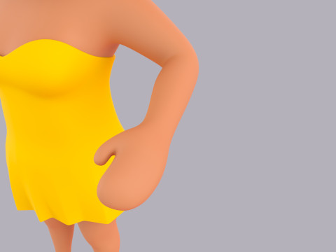 Cartoon Female Character Rigged 091 Model 3D