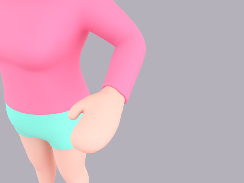 Cartoon Female Character Rigged 092 3D मॉडल