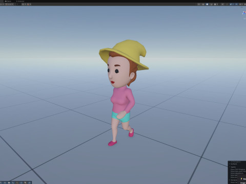 Cartoon Female Character Rigged 092 3D मॉडल