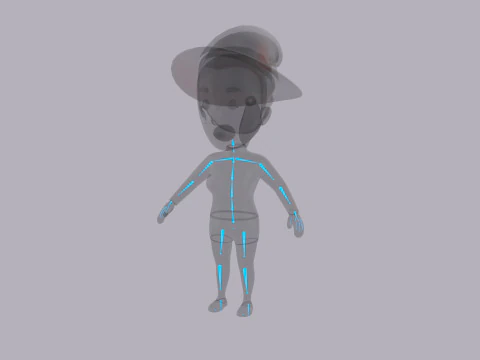Cartoon Female Character Rigged 092 3D Model
