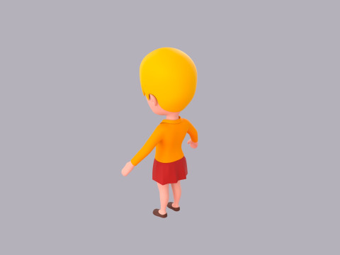 Cartoon Female Character Rigged 093 3Dモデル