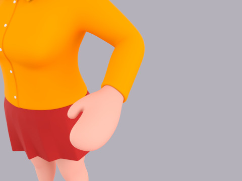 Cartoon Female Character Rigged 093 3Dモデル