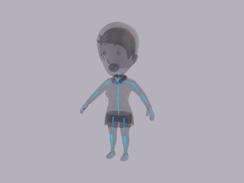 Cartoon Female Character Rigged 093 3Dモデル