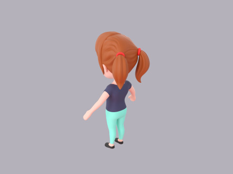 Cartoon Female Character Rigged 094 3D 모델