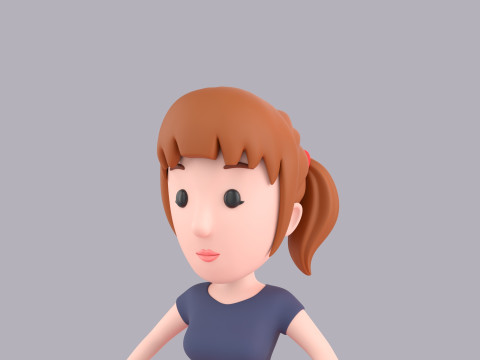 Cartoon Female Character Rigged 094 3D 모델