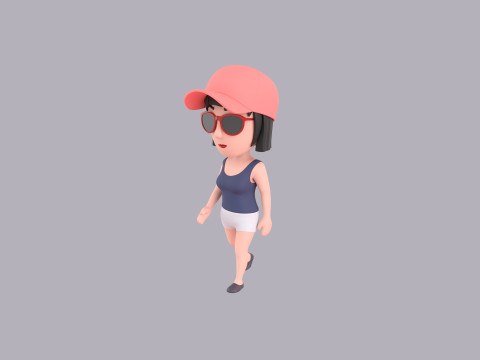 Cartoon Female Character Rigged 095 3D 모델