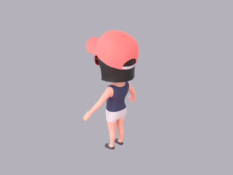 Cartoon Female Character Rigged 095 3D 모델