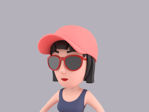 Cartoon Female Character Rigged 095 3D 모델