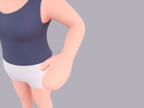 Cartoon Female Character Rigged 095 3D 모델