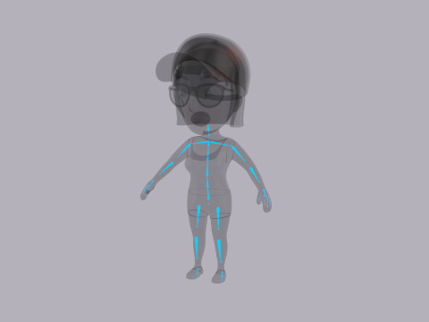 Cartoon Female Character Rigged 095 3D 모델