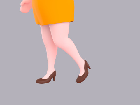 Cartoon Female Character Rigged 096 3D 模型