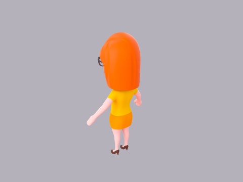 Cartoon Female Character Rigged 096 3D 模型