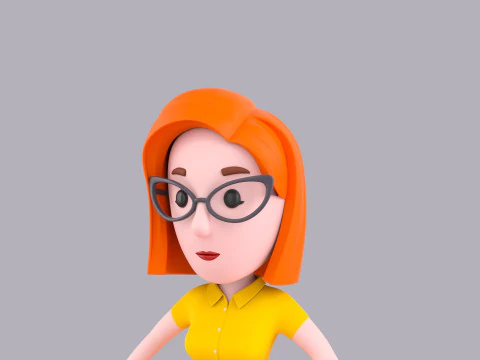 Cartoon Female Character Rigged 096 3D Model