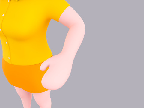 Cartoon Female Character Rigged 096 3D 模型