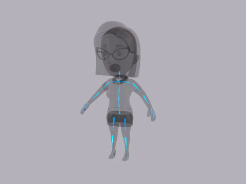 Cartoon Female Character Rigged 096 3D Model