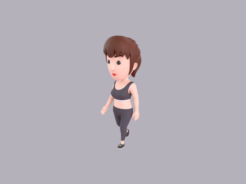 Cartoon Female Character Rigged 097 3D मॉडल