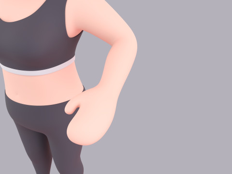 Cartoon Female Character Rigged 097 3D मॉडल