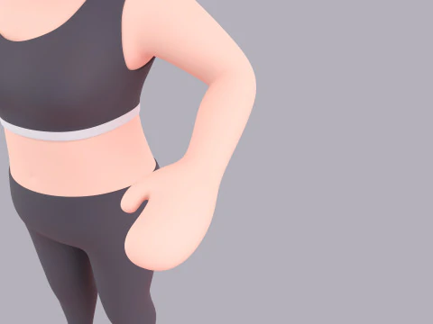 Cartoon Female Character Rigged 097 3D Model