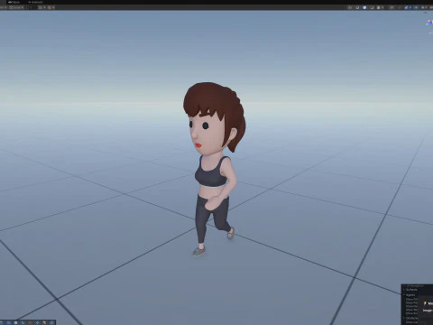 Cartoon Female Character Rigged 097 3D Model